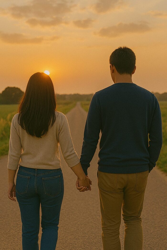 未来を共に歩む夫婦の画像