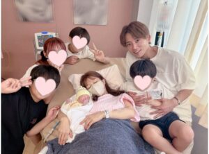 杉浦太陽と辻希美と病院での子供達の画像