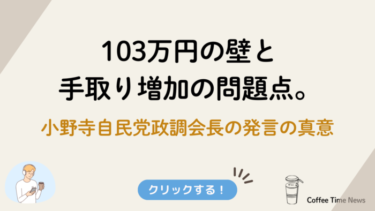 103万円の壁と手取り増加の問題点。小野寺自民党政調会長の発言の真意